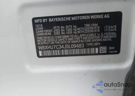 2018 BMW X1 Sdrive28I from USA, damaged, VIN WBXHU7C34J5L09483